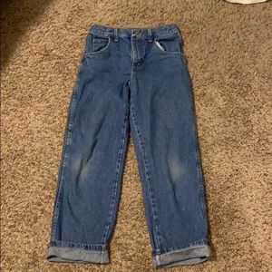 straight leg high rise jeans